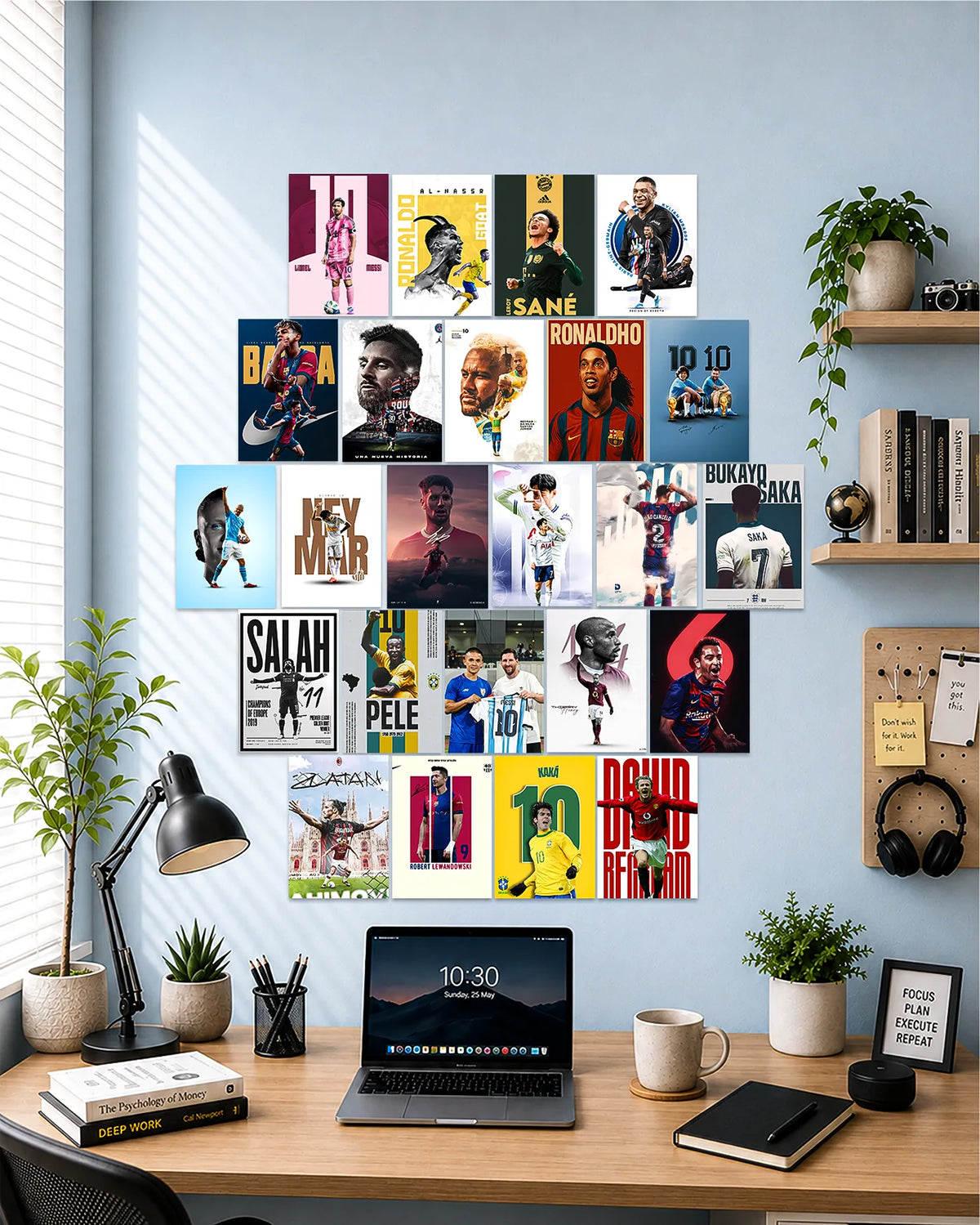 24 Football Legends Wall Poster Set |Football Stars
