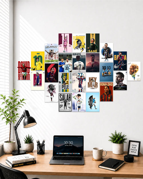 24 Football Legends Wall Poster Set |Football Stars