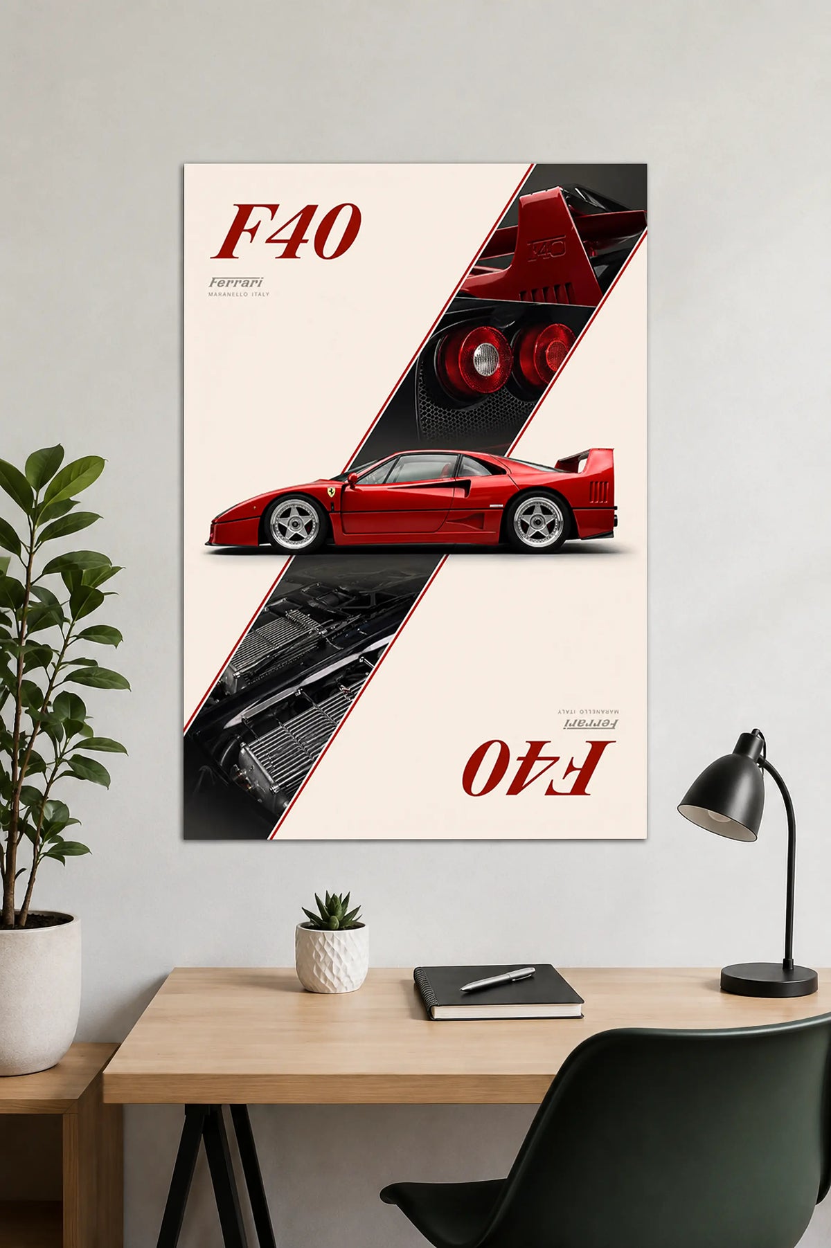 Ferrari F40 Wall Art Canvas | Classic Supercar Poster