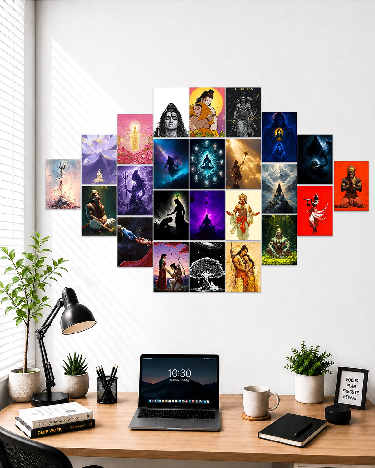 24 Divine Hindu Gods Wall Art Set | Spiritual Poster Collection