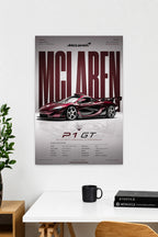 McLaren P1 GT Supercar Poster |Hypercar Wall Art