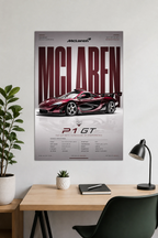 McLaren P1 GT Supercar Poster |Hypercar Wall Art