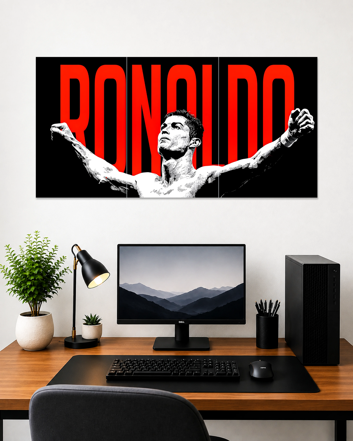 Cristiano Ronaldo football canvas print for bedroom and gaming room