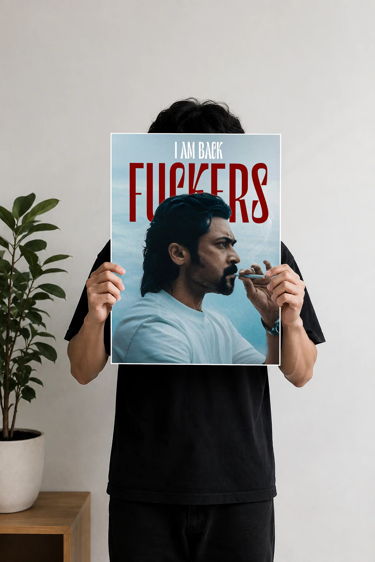 Suriya Retro Movie Poster | Iconic Gangster Aesthetic Wall Art