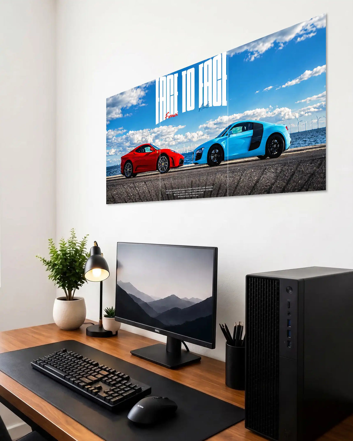 errari F430 vs Audi R8 | Supercar Wall Art Poster
