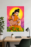 ram-sita-divine-embrace-sunset-anime-poster-above-minimalist-desk