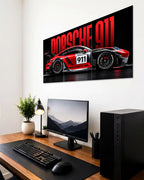 red-and-black-porsche-911-race-car-canvas-art-on-white-wall