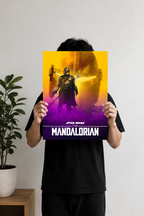 Mandalorian poster featuring iconic Star Wars bounty hunter artwork